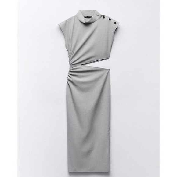 Zara Dress w/Side Cutout and Mock Neck XL - Picture 3 of 8